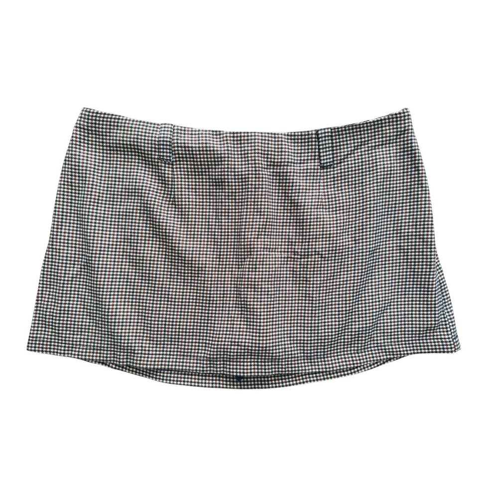 Abercrombie & Fitch Preppy Plaid Mini Skirt Skort XL Brown Academia School Girl